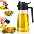 Oil Sprayer And Dispenser Bottle for Kitchen,2 in 1 Olive Oil Mist Sprayer and Oil Dispenser 500ML for Cooking,BBQ, Air Fryer, Salad, Frying, Baking
