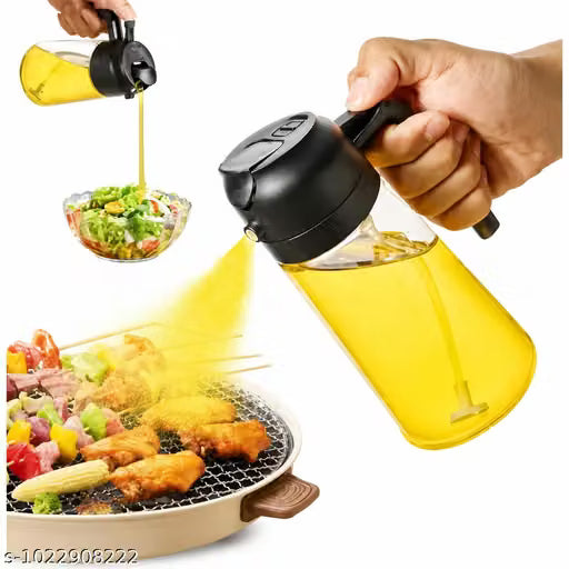 Oil Sprayer And Dispenser Bottle for Kitchen,2 in 1 Olive Oil Mist Sprayer and Oil Dispenser 500ML for Cooking,BBQ, Air Fryer, Salad, Frying, Baking